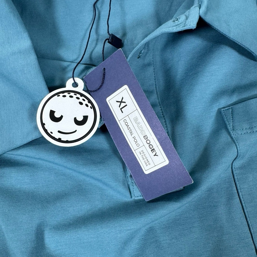 Men's Badd Bogey Golf Polo Blue NWT XL Pima‎ Cotton Spandex Blend - Picture 4 of 7